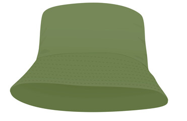 Fototapeta premium Green fisherman hat. vector illustration