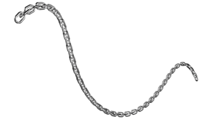 3d metal chain rendre with transparent background saved as PNG .
