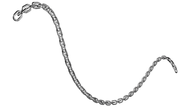 3d metal chain rendre with transparent background saved as PNG .
