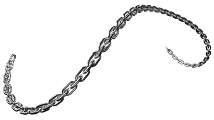 3d metal chain rendre with transparent background saved as PNG .
