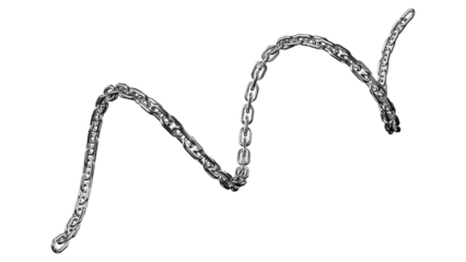 3d metal chain rendre with transparent background saved as PNG .
