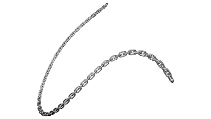 3d metal chain rendre with transparent background saved as PNG .
