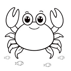 Fototapeta premium Coloring page outline of a cute crab coloring page on an Isolated transparent background. generated with AI