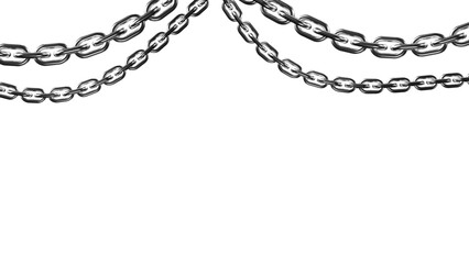 3d metal chain rendre with transparent background saved as PNG .
