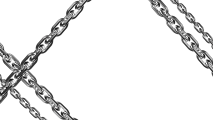 3d metal chain rendre with transparent background saved as PNG .
