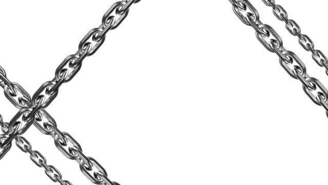 3d metal chain rendre with transparent background saved as PNG .
