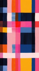 Striking abstract design with overlapping colors arranged in a geometric pattern, showcasing vivid hues and strong contrasts