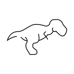 tyrannosaurus dinosaur line icon vector. tyrannosaurus dinosaur sign. isolated contour symbol black illustration