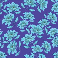 Abstract seamless allover floral chintz pattern design for Textile prints, wallpapers and other decorative projects