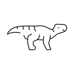 aurora ceratops dinosaur line icon vector. aurora ceratops dinosaur sign. isolated contour symbol black illustration