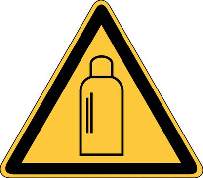 Gasflasche - Warndreick, Warnzeichen, Gebotszeichen