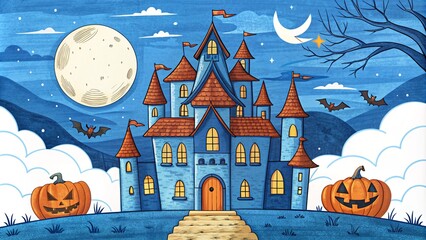 Halloween Celebration Background Design illustration