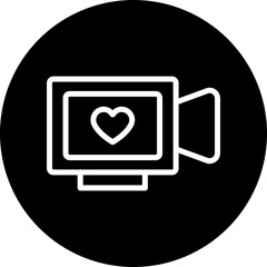 Video Camera Vector Line White Circle Black