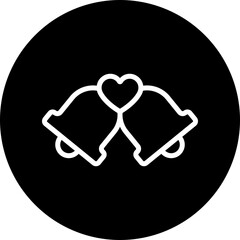 Wedding Bell Vector Line White Circle Black