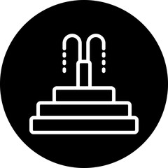 Splash Pad Vector Line White Circle Black