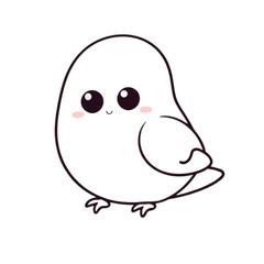  Coloring page outline of  Cute Cartoon Birds on an Isolated transparent background. generated with AI