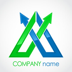 stylized arrow lines logo design