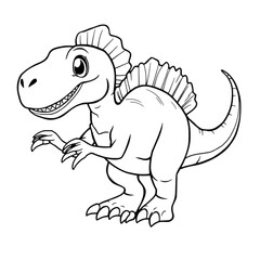 Fototapeta premium Coloring page outline of a dinosaur on an Isolated transparent background. generated with AI