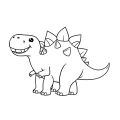 Fototapeta premium Coloring page outline of a dinosaur on an Isolated transparent background. generated with AI