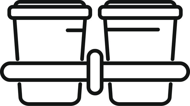 recommend clip art: Double bongo drum icon, outline style, playing cuban music