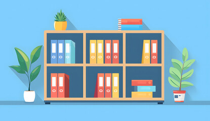 Efficient Document Organization, Illustrate the concept of efficient document management with an image featuring neatly arranged files and folders, design