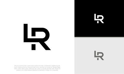Initials LR logo design. Initial Letter Logo. Innovative high tech logo template.	
