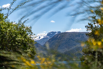 Traful Lake in Traful Village in Argentina mountains Patagonia as a part of siete lagos route