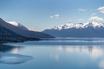 Traful Lake in Traful Village in Argentina mountains Patagonia as a part of siete lagos route