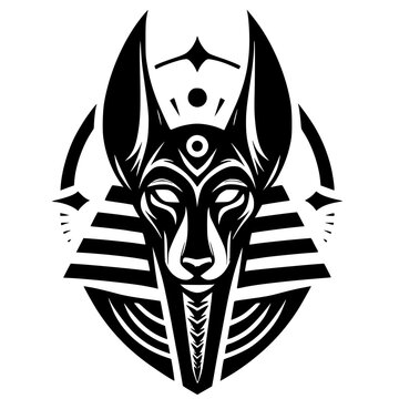 recommend clip art: black and white anubis logo
