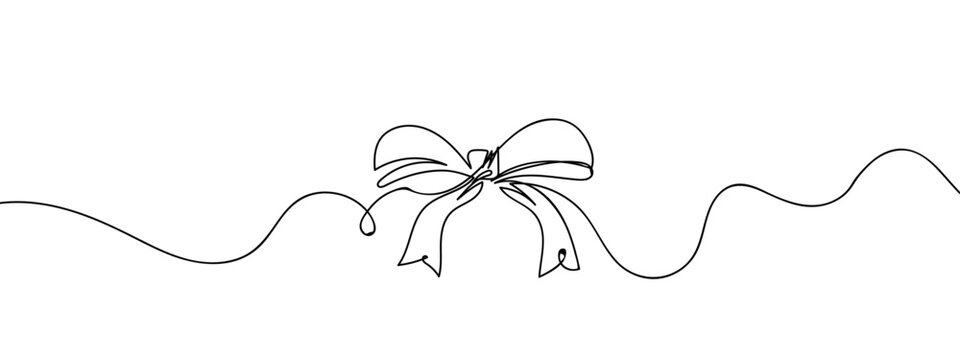 recommend clip art: Bow, Ribbon Bow, line art style vector with transparent background.