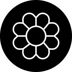 Winter Aconite Vector Line White Circle Black