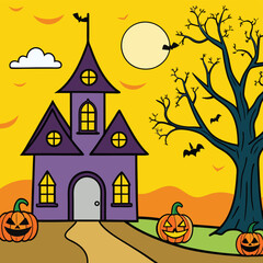 Halloween background happy Halloween vector design template