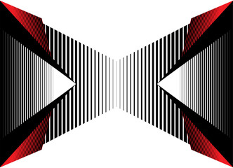 Red and black futuristic pattern. Vector technological striped background. For covers, packaging, advertising. Sports illustration. Digital background. Abstract letter X. Arrows.