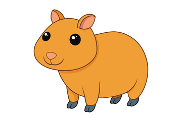 Capybara Vector Illustration | Linocut, Kawaii, Cartoon, Clipart & Line Art Design
