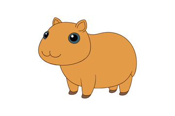 Capybara Vector Illustration | Linocut, Kawaii, Cartoon, Clipart & Line Art Design