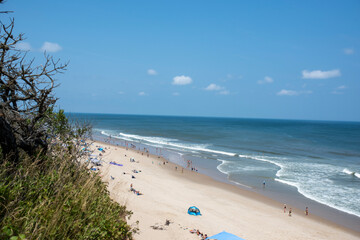 Cape cod and its denizens on the beach during the summer