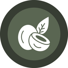 Coconut Glyph Circle Icon