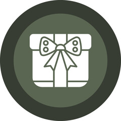 Gift Box Glyph Circle Icon