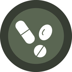 Capsules Glyph Circle Icon