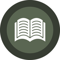Book Glyph Circle Icon