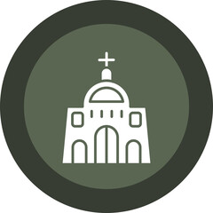 Church Glyph Circle Icon
