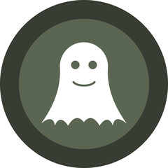 Ghost Glyph Circle Icon