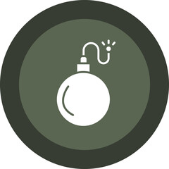 Bomb Glyph Circle Icon