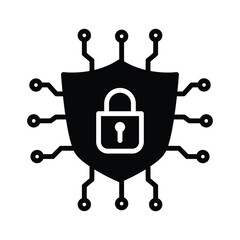 cyber security solid icon vector design good for web or mobile app