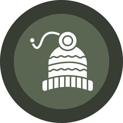 Knit hat Glyph Circle Icon