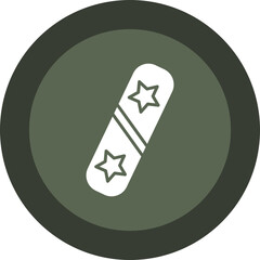 Snowboard Glyph Circle Icon