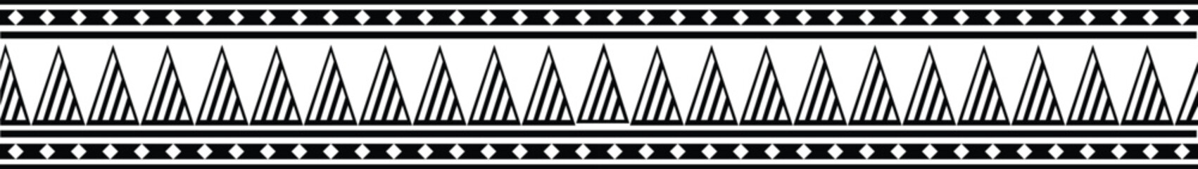 Polynesian tattoo tribal band design. Samoan tattoo tribal border. Decorative seamless pattern.
