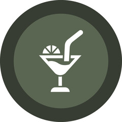 Cocktail Glyph Circle Icon