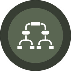 Flowchart Glyph Circle Icon