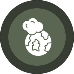 Earth Glyph Circle Icon